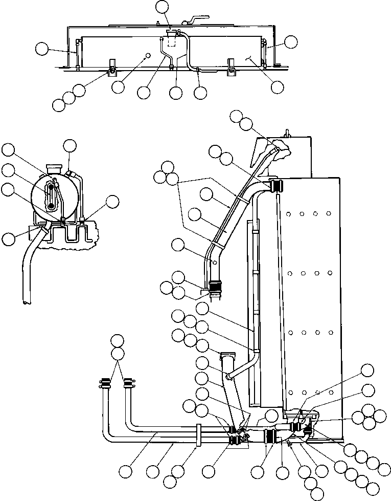 Dump Trucks Komatsu / AFE32-BE 830E S/N 32019 & 32123-32129 SUNCOR(AFE32-BE) / RADIATOR & SURGE TANK PIPING(028 : 40447)