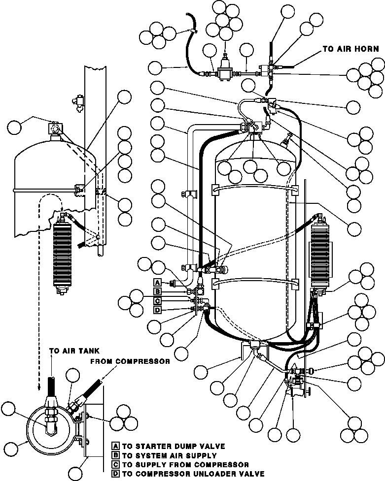 Dump Trucks Komatsu / AFE32-BE 830E S/N 32019 & 32123-32129 SUNCOR(AFE32-BE) / AIR SYSTEM PIPING & INSTALLATION(288 : 40613)