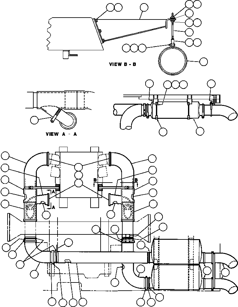 Dump Trucks Komatsu / AFE32-BF 830E S/N 32096 - 32102 & 32135 - 32139     ESCONDIDA(AFE32-BF) / EXHAUST PIPING(046 : 40616)