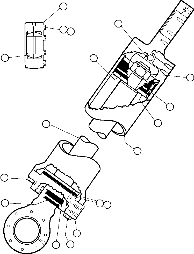 Dump Trucks Komatsu / AFE32-BF 830E S/N 32096 - 32102 & 32135 - 32139     ESCONDIDA(AFE32-BF) / STEERING CYLINDER ASSM (TZ1419)(106 : 14456)