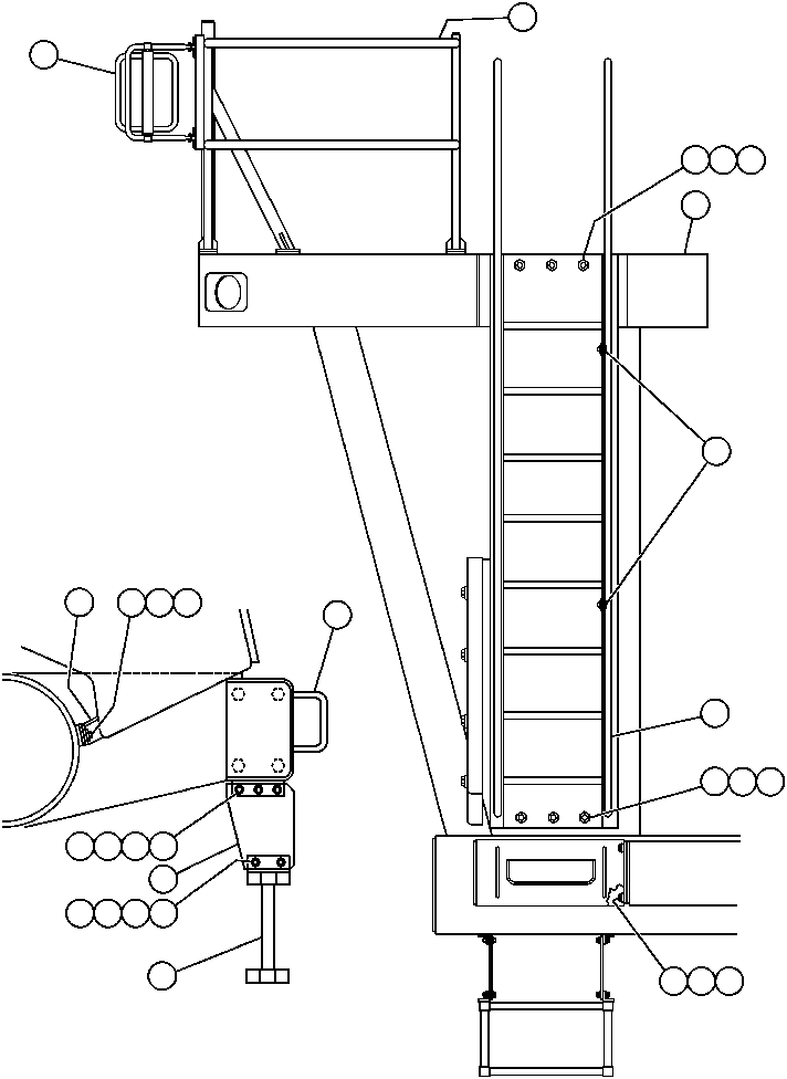 Dump Trucks Komatsu / AFE32-BQ 830E S/N 32229              SUNCOR(AFE32-BQ) / RIGHT DECK, HANDRAIL & LADDER(010 : 40738)