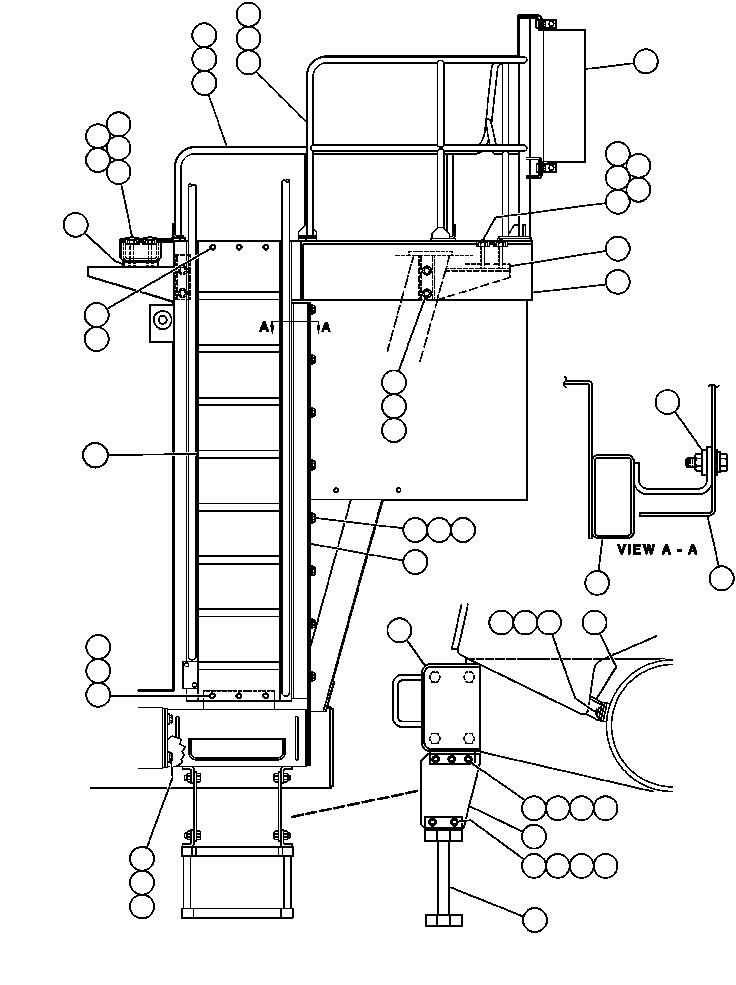 Dump Trucks Komatsu / AFE32-BQ 830E S/N 32229              SUNCOR(AFE32-BQ) / LEFT DECK, HANDRAIL & LADDER(014 : 40740)