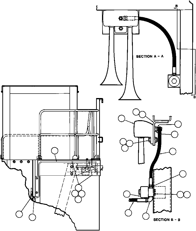 Dump Trucks Komatsu / AFE32-BQ 830E S/N 32229              SUNCOR(AFE32-BQ) / HORN INSTL(314 : 40614)