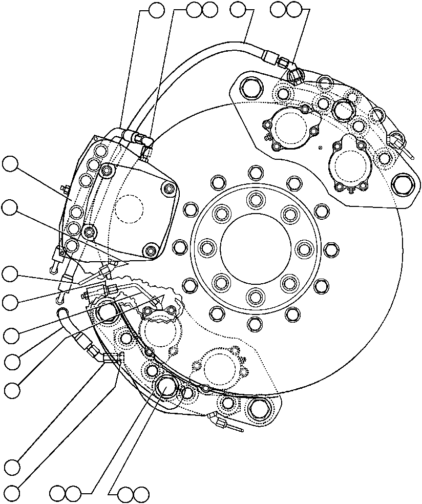 Dump Trucks Komatsu / AFE32-CD 830E                  ELKVIEW(AFE32-CD) / REAR DISC AND PARKING BRAKE INSTL-1(078 : 40818)
