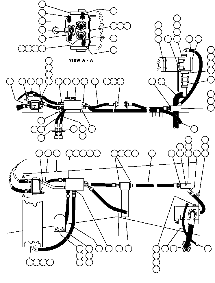 Dump Trucks Komatsu / AFE32-CD 830E                  ELKVIEW(AFE32-CD) / STEERING SYSTEM PIPING - 1(116 : 40766)