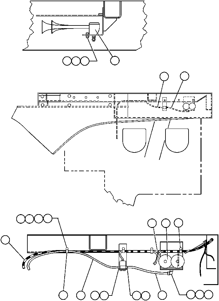 Dump Trucks Komatsu / AFE32-DG 830E                GREENHILLS(AFE32-DG) / HORN INSTL(318 : 41061)