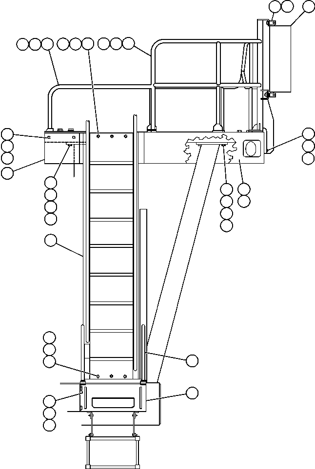 Dump Trucks Komatsu / AFE32-DS 830E S/N 32546 & 32553-32557  R.W. MILLER(AFE32-DS) / LEFT DECK, HANDRAILS & LADDER(014 : 41108)