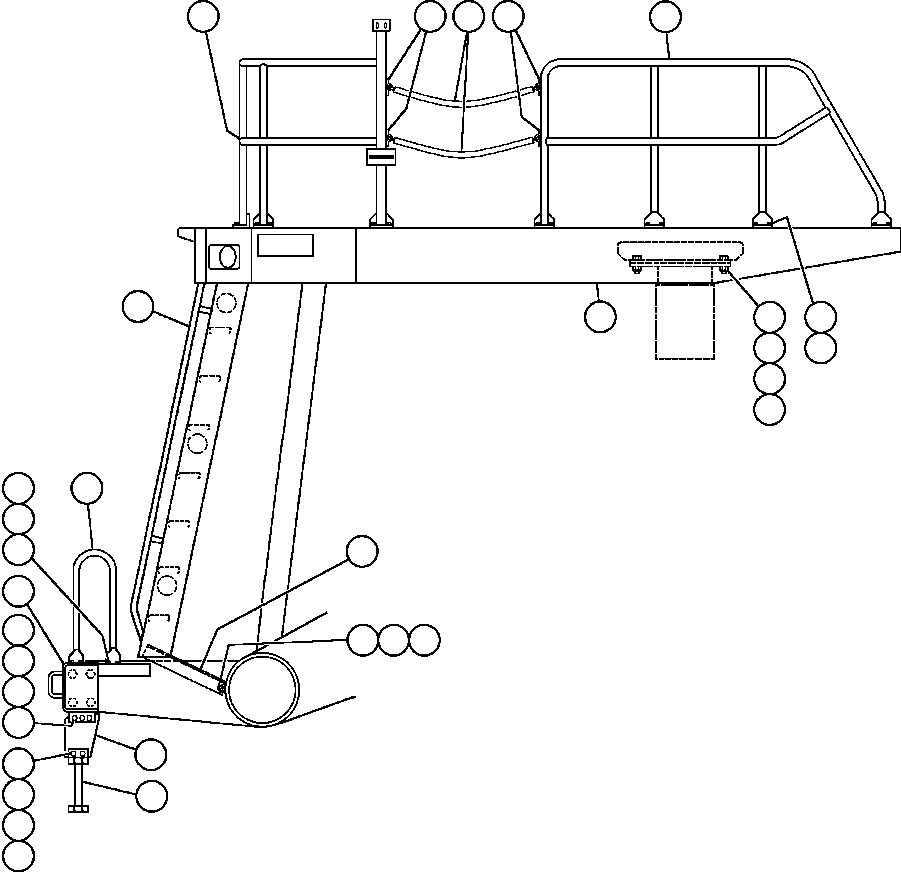 Dump Trucks Komatsu / AFE32-DS 830E S/N 32546 & 32553-32557  R.W. MILLER(AFE32-DS) / LEFT DECK, HANDRAILS & LADDER - 1(016 : 41109)
