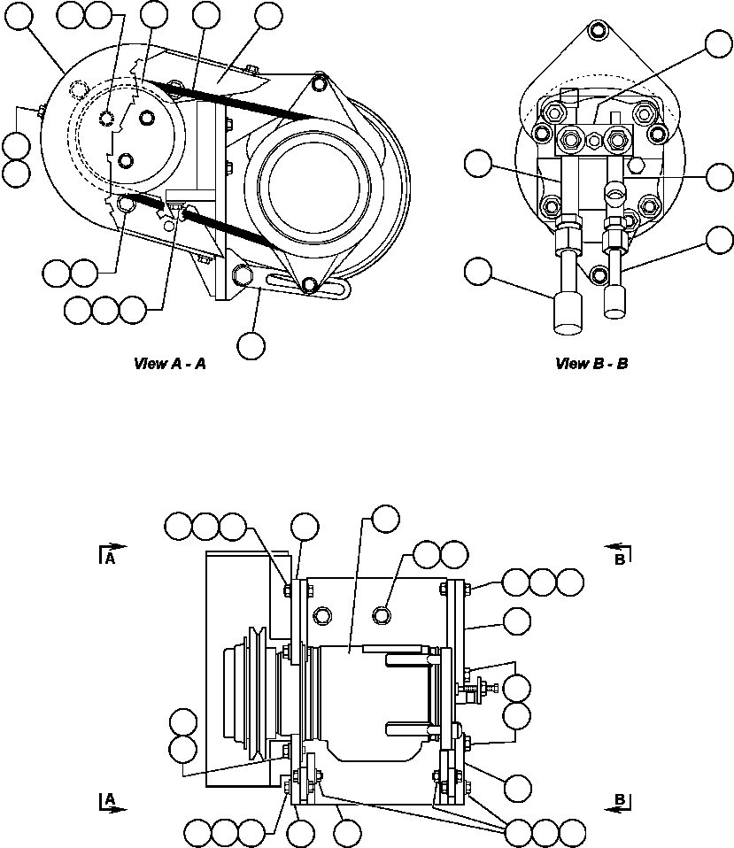Dump Trucks Komatsu / AFE32-DS 830E S/N 32546 & 32553-32557  R.W. MILLER(AFE32-DS) / AIR CONDITIONER COMPRESSOR INSTALLATION(168 : 41055)