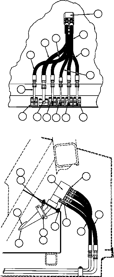 Dump Trucks Komatsu / AFE32-DS 830E S/N 32546 & 32553-32557  R.W. MILLER(AFE32-DS) / BRAKE TREADLE VALVE PIPING(280 : 40017)