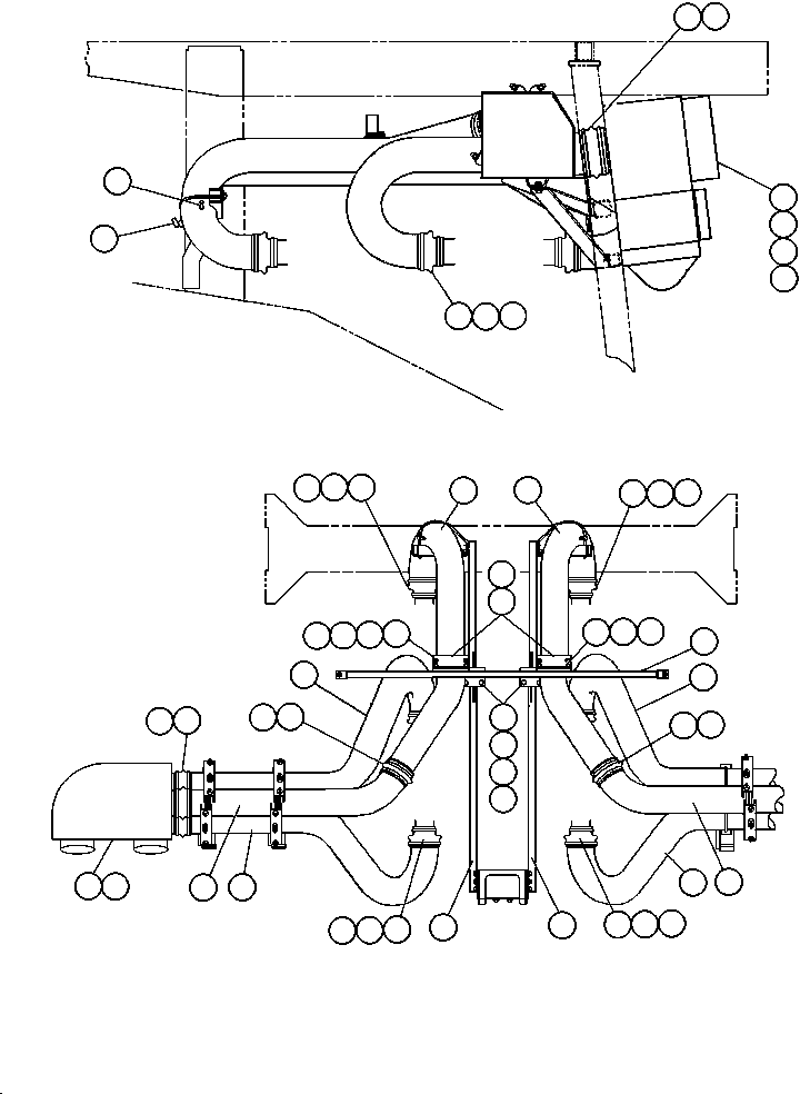 Dump Trucks Komatsu / AFE32-DT 830E S/N 32573               ZALDIVAR(AFE32-DT) / AIR CLEANER PIPING - 2(042 : 40803)