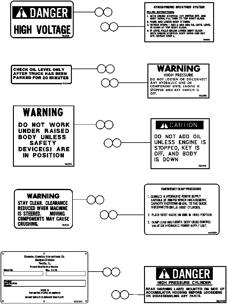 Dump Trucks Komatsu / AFE32-ED 830E                 COLLAHUASI(AFE32-ED) / DECAL & WARNINGS (SPANISH)(002 : 41157)