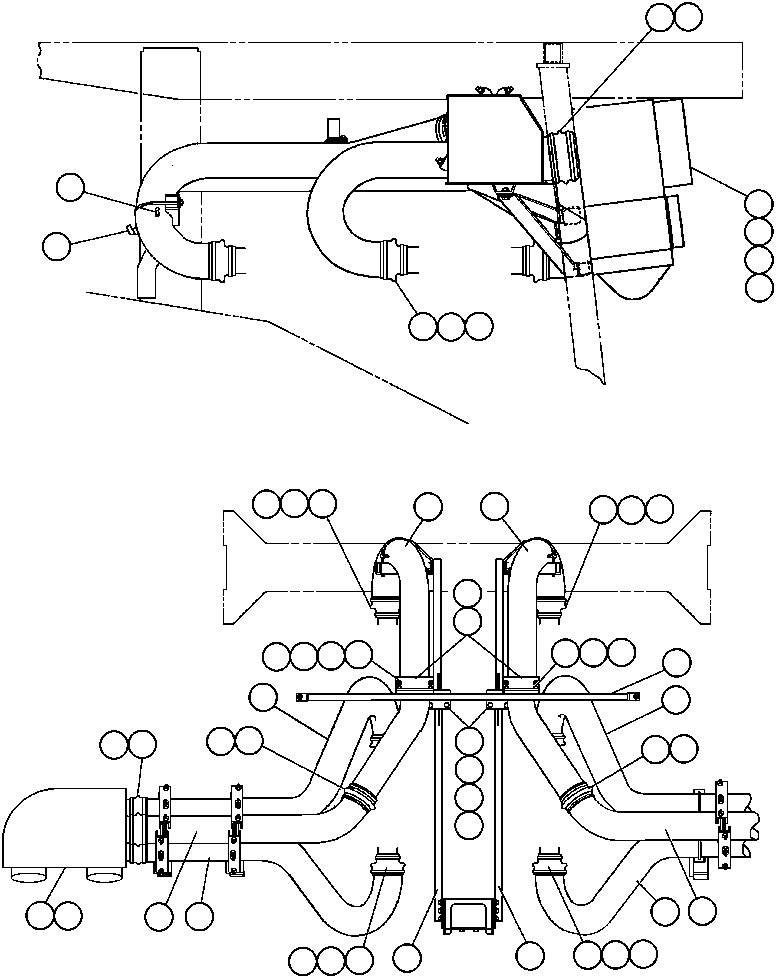 Dump Trucks Komatsu / AFE32-ED 830E                 COLLAHUASI(AFE32-ED) / AIR CLEANER PIPING - 2(042 : 40803)