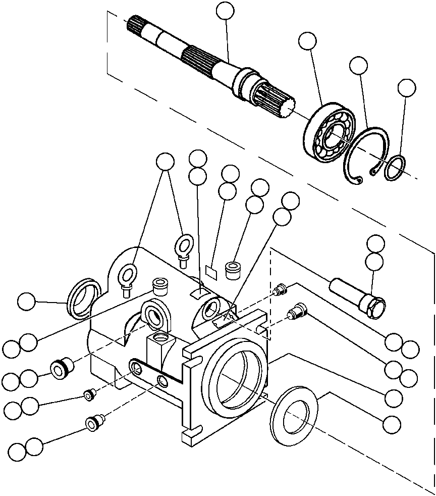 Komatsu parts book diagram for AFE32-ED 830E                 COLLAHUASI: STEERING PUMP HOUSING (FRONT) (PB9875)