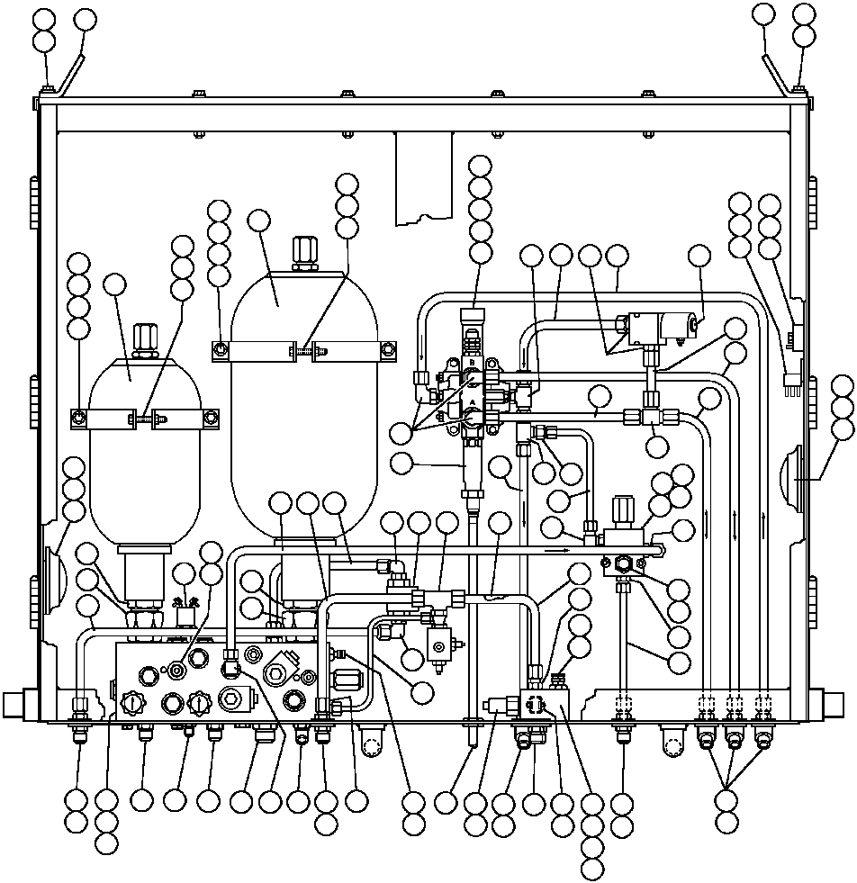 Komatsu parts book diagram for AFE32-ED 830E                 COLLAHUASI: BRAKE CABINET ASSM (ED5346)
