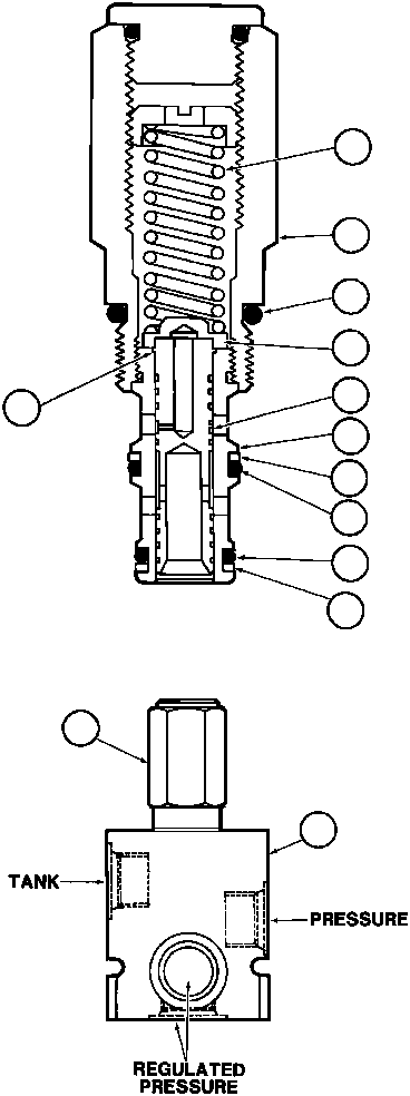 Komatsu parts book diagram for AFE32-ED 830E                 COLLAHUASI: PRESSURE REDUCING MANIFOLD VALVE (PB7054)