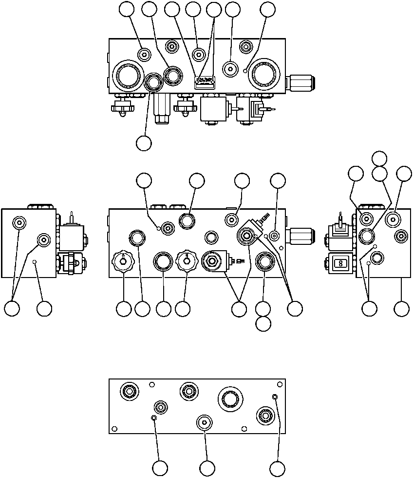 Komatsu parts book diagram for AFE32-ED 830E                 COLLAHUASI: BRAKE MANIFOLD - TWO CIRCUIT (PB8241)