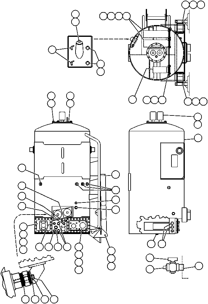 Komatsu parts book diagram for AFE32-ED 830E                 COLLAHUASI: HYD TANK ASSM INSTL