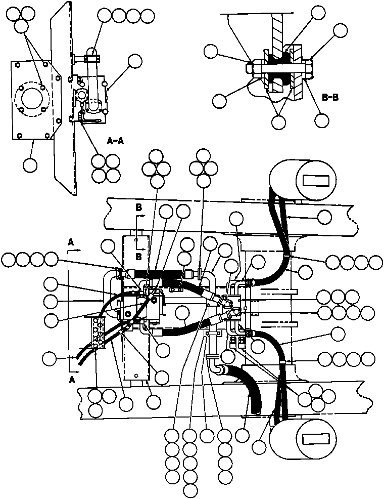 Komatsu parts book diagram for AFE32-ED 830E                 COLLAHUASI: HOIST VALVE & CYLINDER PIPING