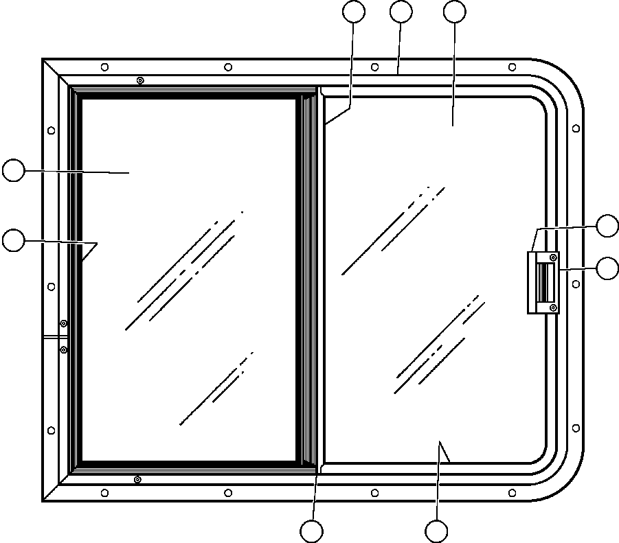 Dump Trucks Komatsu / AFE32-EW 830E S/N 32753 & 32757 BHP ROBINSON(AFE32-EW) / SLIDING WINDOW - R.H. (VS7559)(152 : 41302)