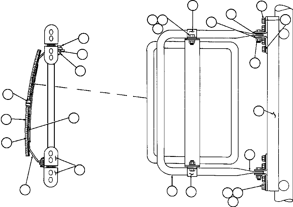 Komatsu parts book diagram for AFE32-EZ 830E                 COLLAHUASI: R.H. CONVEX MIRROR INSTALLATION
