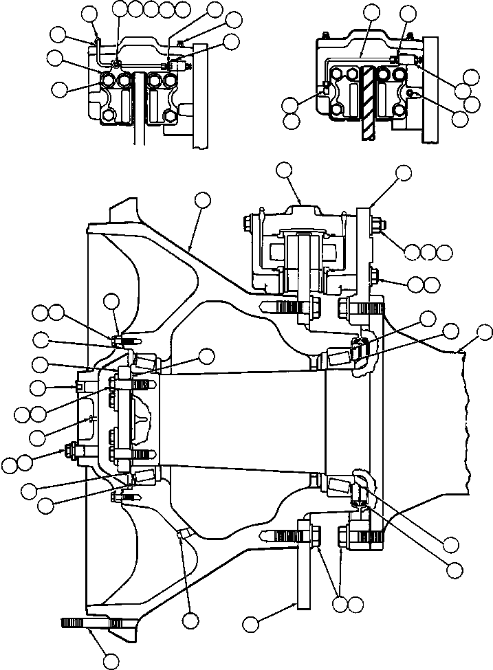 Komatsu parts book diagram for AFE32-EZ 830E                 COLLAHUASI: SPINDLE, HUB & BRAKE INSTALLATION
