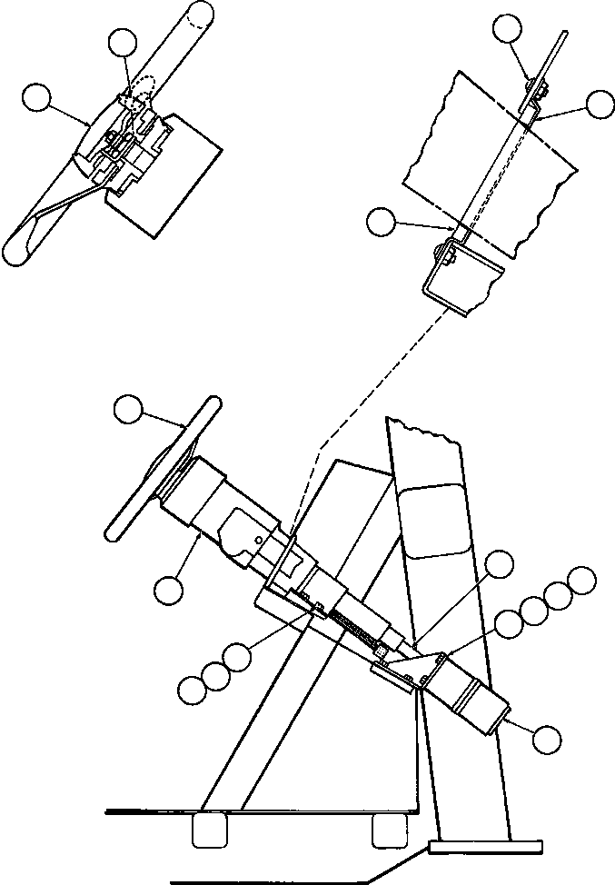 Komatsu parts book diagram for AFE32-EZ 830E                 COLLAHUASI: STEERING COLUMN & CONTROL VALVE INSTL
