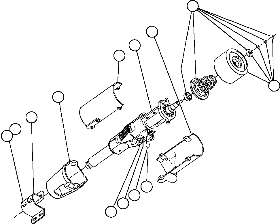 Komatsu parts book diagram for AFE32-EZ 830E                 COLLAHUASI: STEERING COLUMN ASSEMBLY - 5 (PB9380)