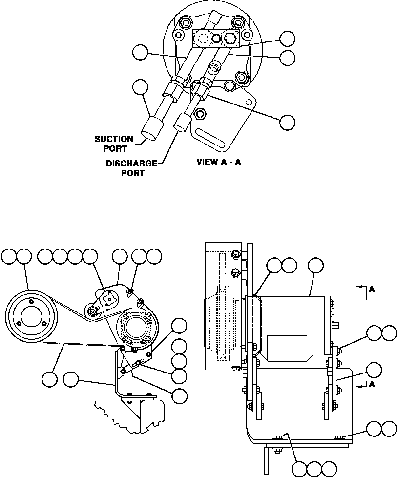 Komatsu parts book diagram for AFE32-EZ 830E                 COLLAHUASI: AIR CONDITIONER COMPRESSOR INSTALLATION