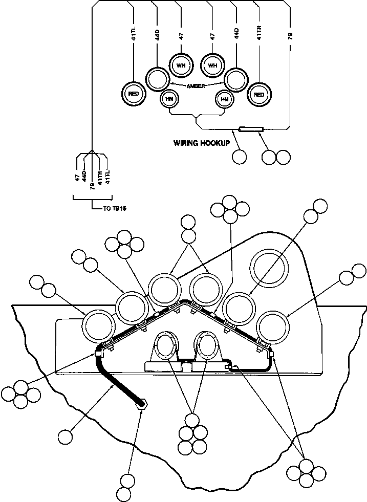 Komatsu parts book diagram for AFE32-EZ 830E                 COLLAHUASI: REAR LIGHTS & BACK-UP HORN