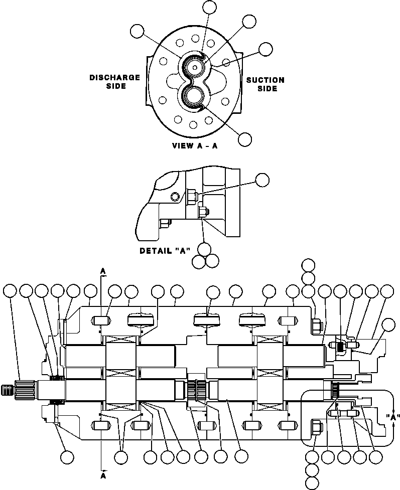 Komatsu parts book diagram for AFE32-EZ 830E                 COLLAHUASI: HOIST PUMP ASSEMBLY (PB8761)