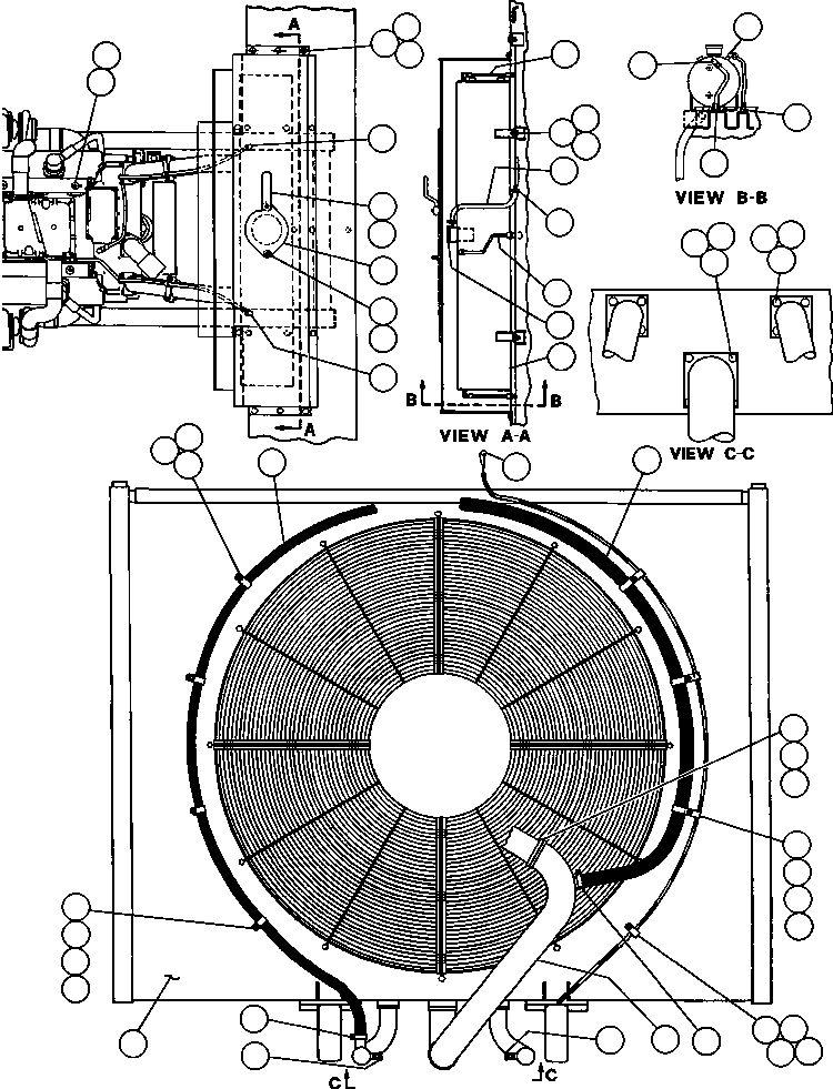 Komatsu parts book diagram for AFE32-FA 830E                 COLLAHUASI: RADIATOR & SURGE TANK PIPING - 2
