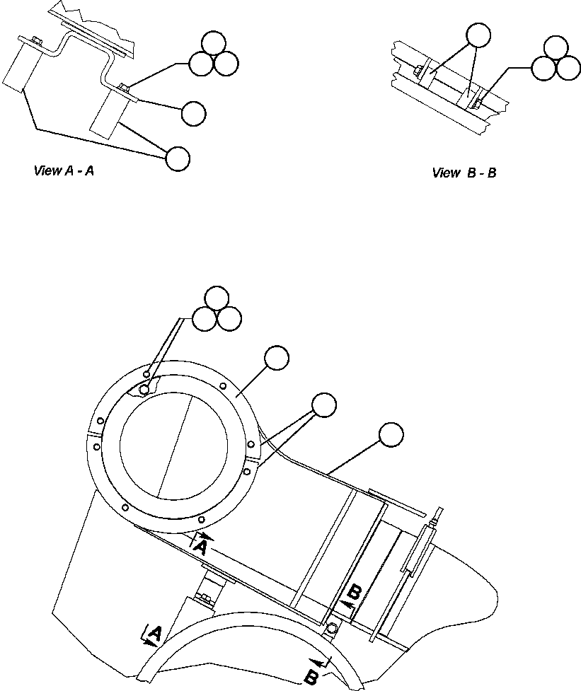 Komatsu parts book diagram for AFE32-FA 830E                 COLLAHUASI: EXHAUST BOX