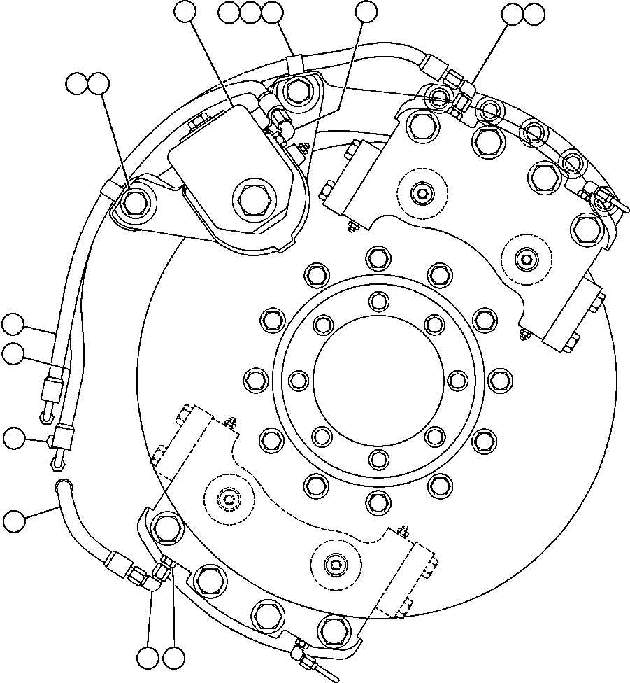 Komatsu parts book diagram for AFE32-FA 830E                 COLLAHUASI: REAR DISC & PARKING BRAKE INSTALLATION - 1