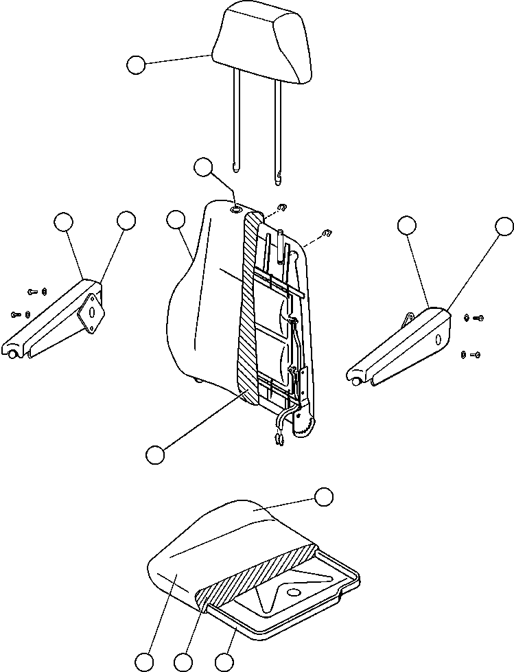 Komatsu parts book diagram for AFE32-FA 830E                 COLLAHUASI: DRIVER'S SEAT ASSEMBLY (PB8742)