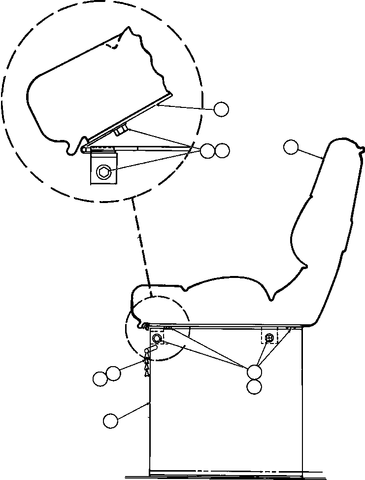 Komatsu parts book diagram for AFE32-FA 830E                 COLLAHUASI: PASSENGER SEAT INSTALLATION