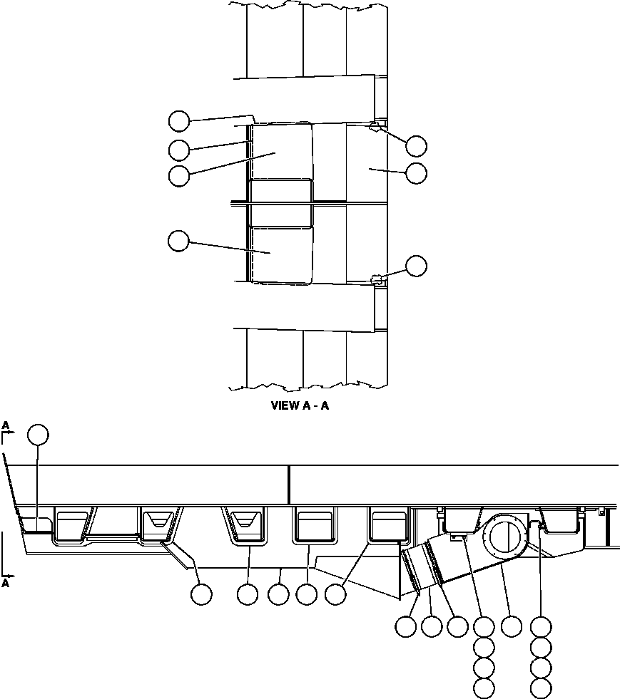 Komatsu parts book diagram for AFE32-FA 830E                 COLLAHUASI: BODY HEAT PAN INSTALLATION