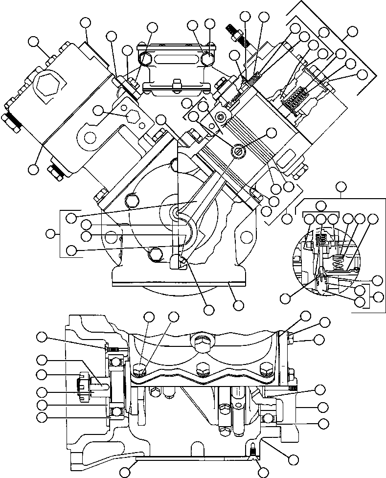 Komatsu parts book diagram for AFE32-FA 830E                 COLLAHUASI: AIR COMPRESSOR ASSEMBLY (VJ0371)