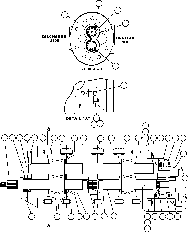 Komatsu parts book diagram for AFE32-FA 830E                 COLLAHUASI: HOIST PUMP ASSEMBLY (PB8761)