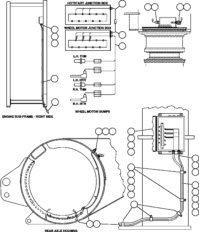Komatsu parts book diagram for AFE32-FA 830E                 COLLAHUASI: WHEEL MOTOR HEATER INSTALLATION