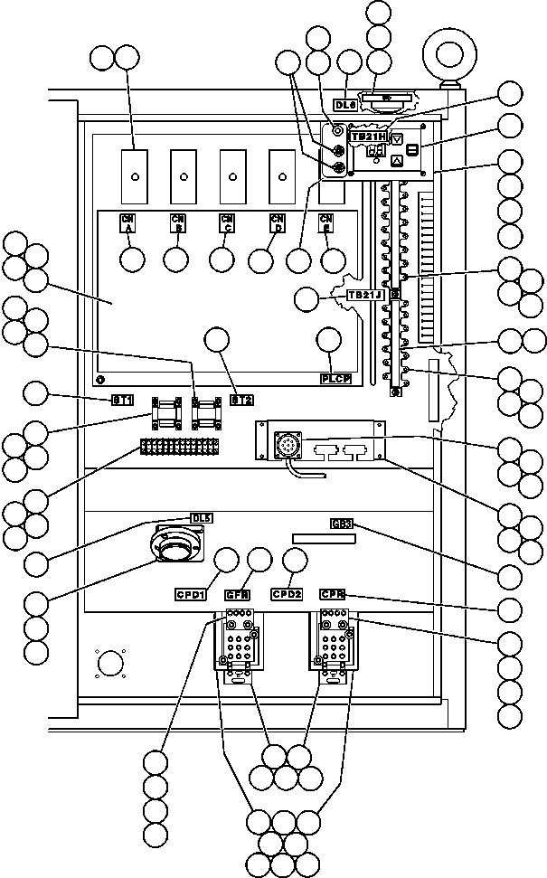 Komatsu parts book diagram for AFE32-FA 830E                 COLLAHUASI: CONTROL CABINET ASSEMBLY - 5