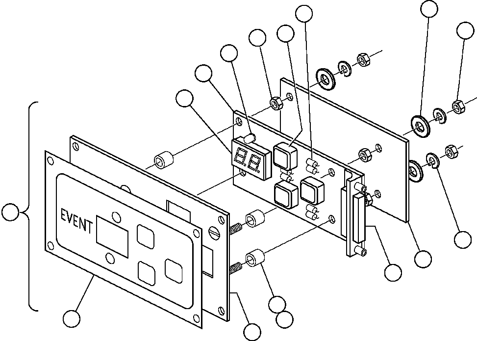 Komatsu parts book diagram for AFE32-FA 830E                 COLLAHUASI: PANEL - DISPLAY EVENT (PB8056)
