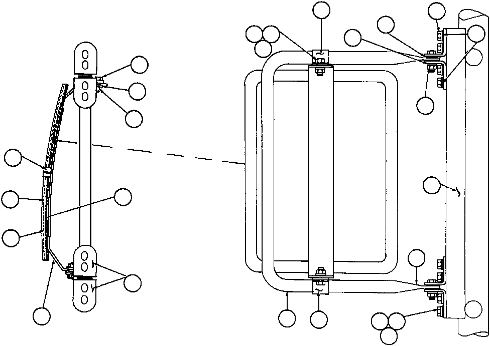 Komatsu parts book diagram for AFE32-Y 830E S/N 31588,31589,31631,31632: R.H. CONVEX MIRROR INSTL