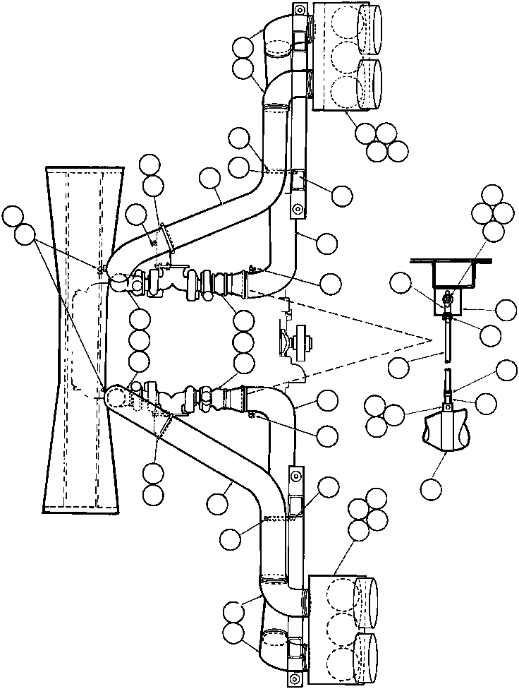 Komatsu parts book diagram for AFE32-Y 830E S/N 31588,31589,31631,31632: AIR CLEANER PIPING
