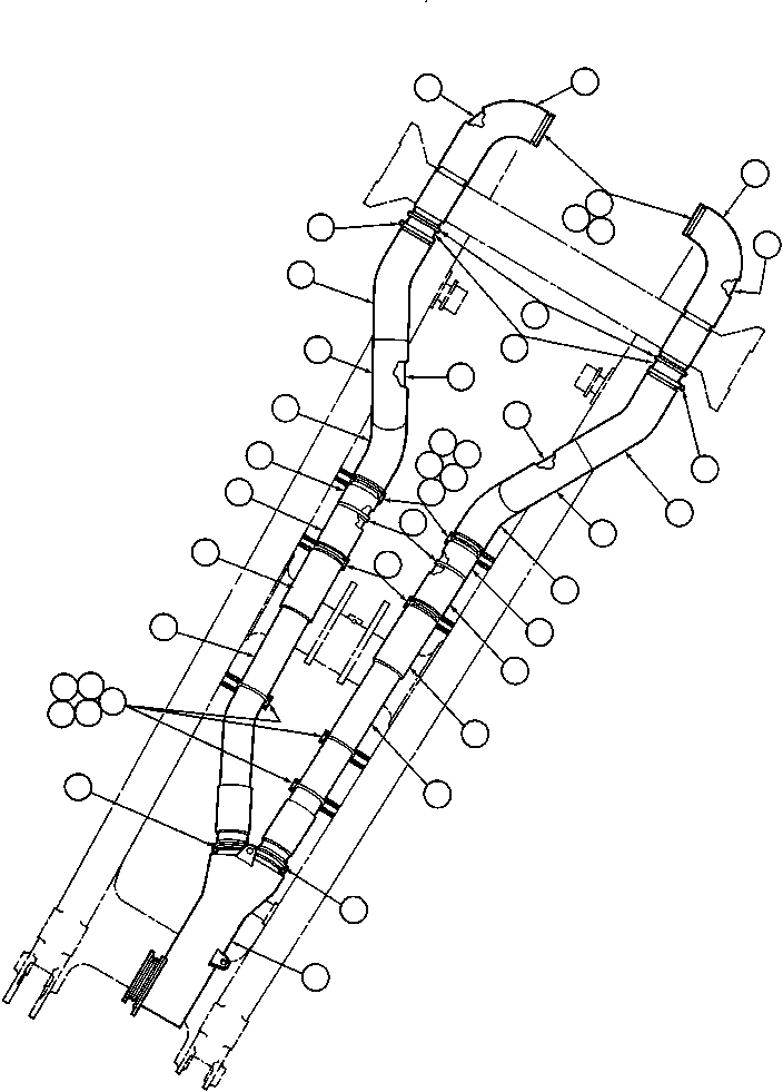 Komatsu parts book diagram for AFE32-Y 830E S/N 31588,31589,31631,31632: HEATED BODY EXHAUST