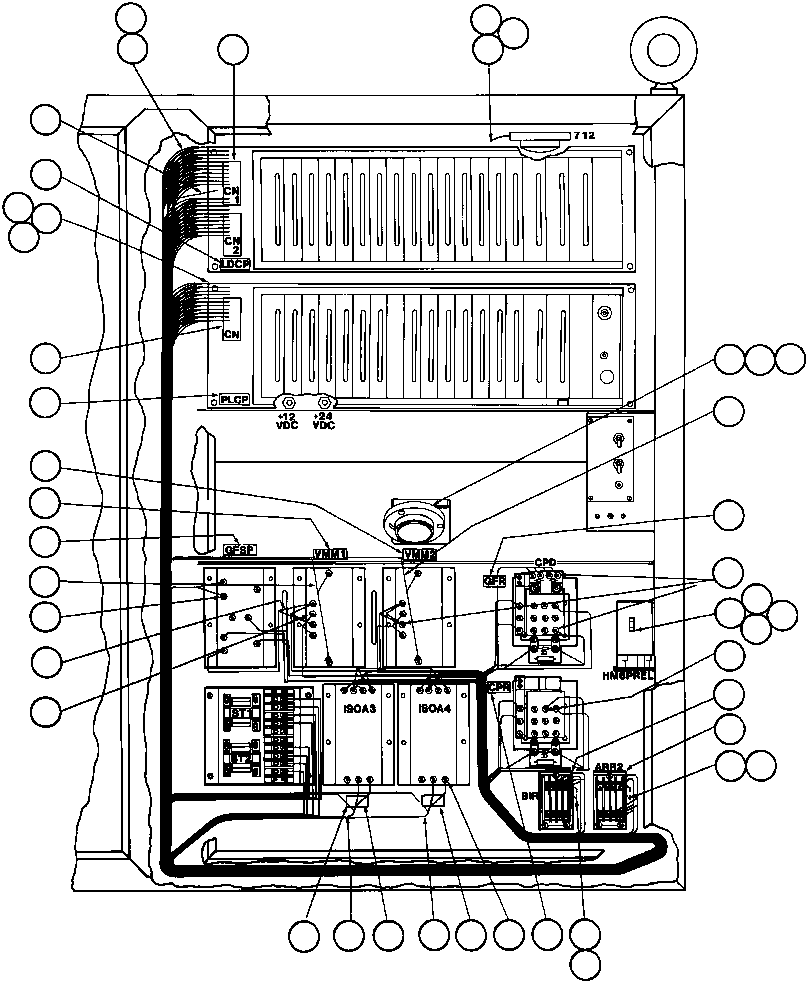 Komatsu parts book diagram for AFE32-Y 830E S/N 31588,31589,31631,31632: CONTROL CABINET WIRING