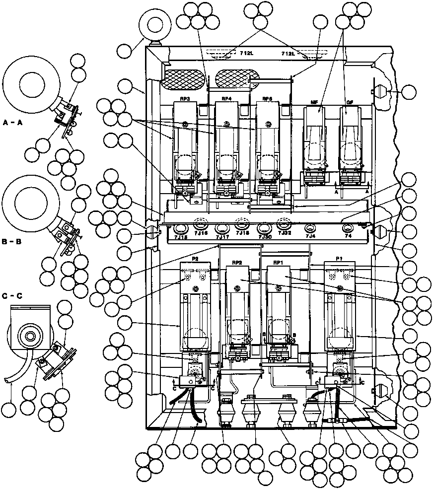 Komatsu parts book diagram for AFE32-Y 830E S/N 31588,31589,31631,31632: CONTROL CABINET ASSM - 3
