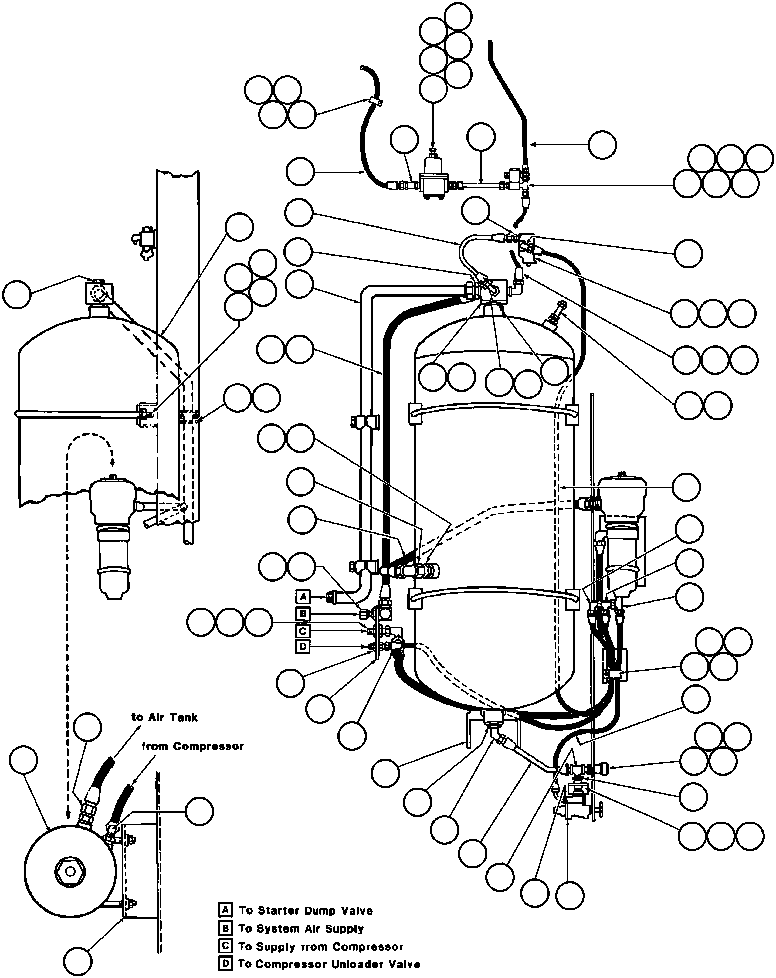 Komatsu parts book diagram for AFE32-Y 830E S/N 31588,31589,31631,31632: AIR SYSTEM PIPING & INSTL