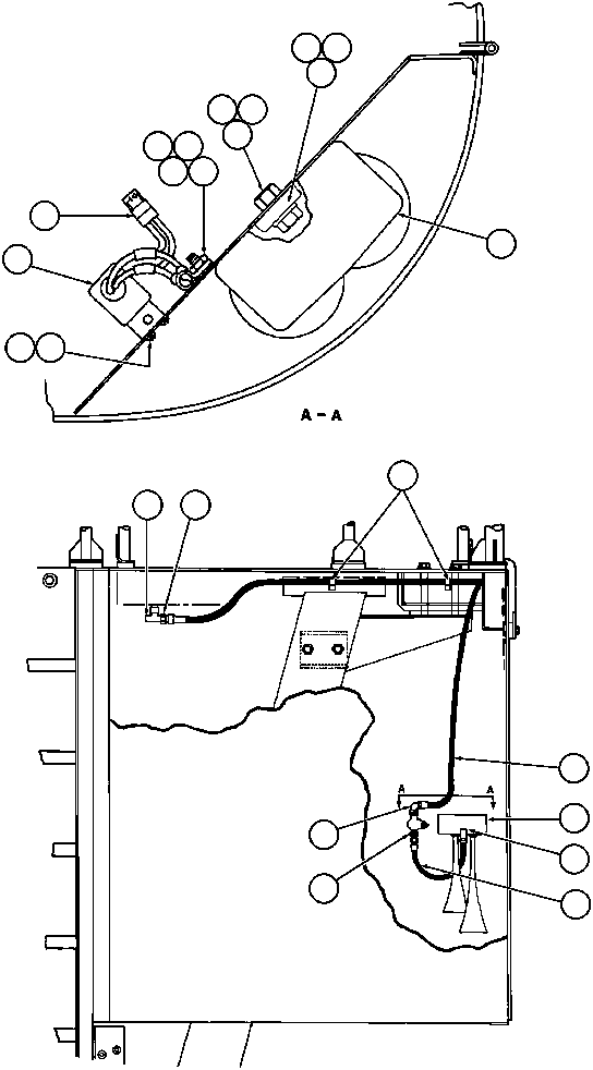 Komatsu parts book diagram for AFE32-Y 830E S/N 31588,31589,31631,31632: HORN INSTL