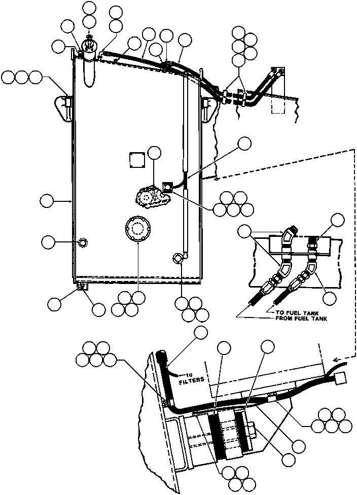Komatsu parts book diagram for AFE32-Y 830E S/N 31588,31589,31631,31632: FUEL TANK INSTL